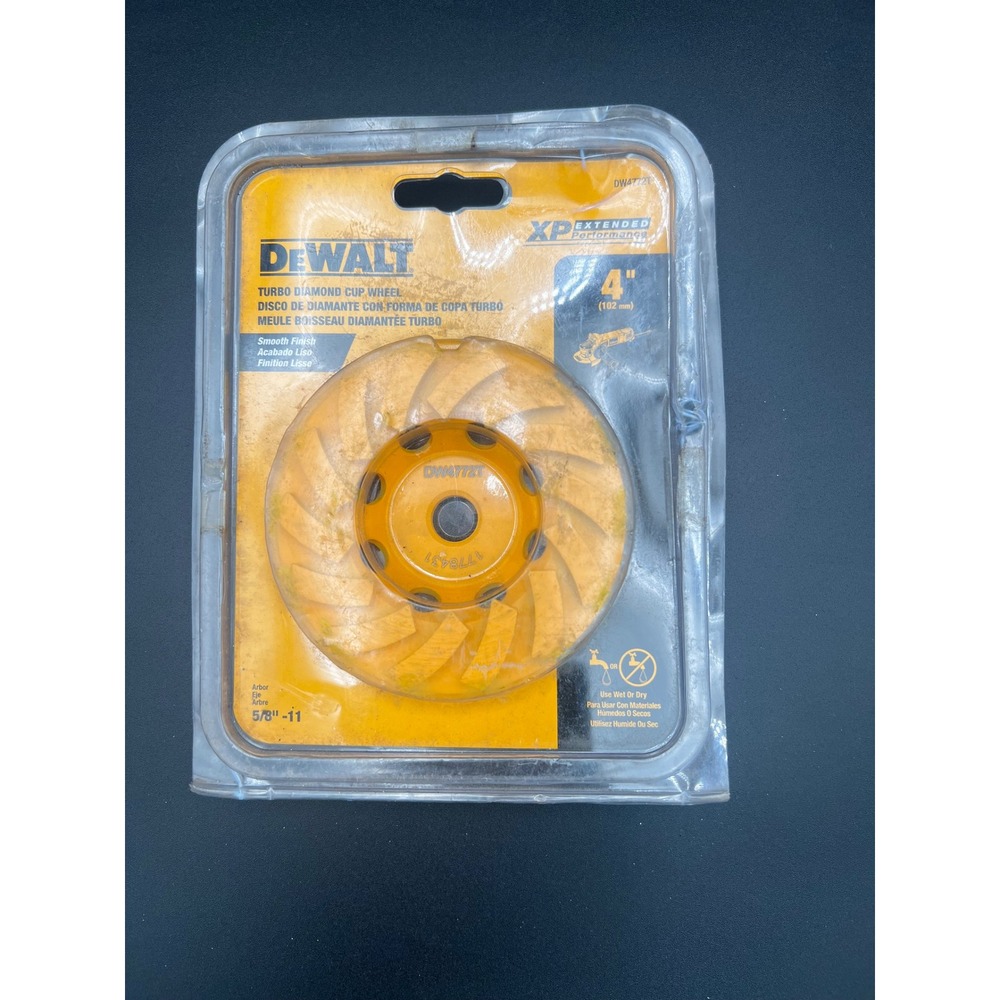 DEWALT DW4772T 4 Inch Turbo Diamond Cup Wheel 5/8-11 Arbor XP Performance